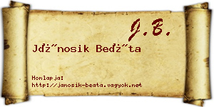 Jánosik Beáta névjegykártya