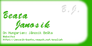 beata janosik business card